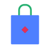 Blue Shopping Bag with green background on the image